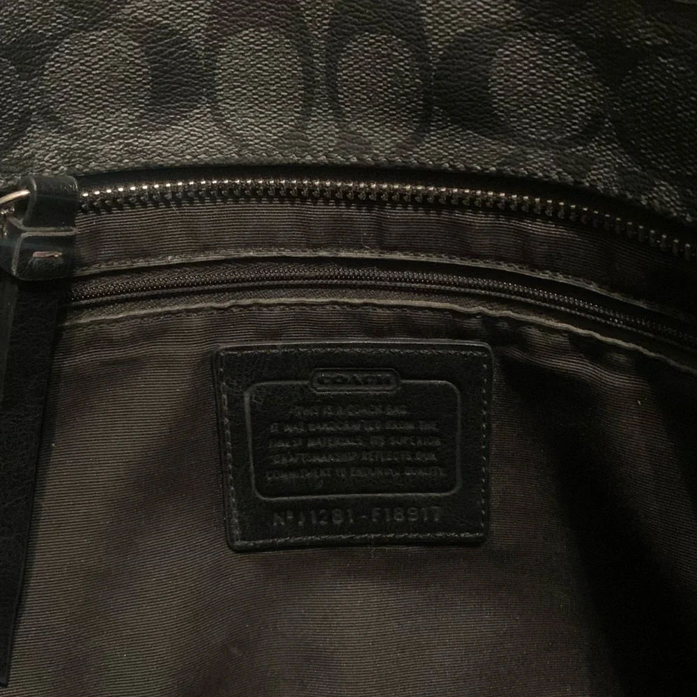 Coach, Black Shoulder Bag, used but good shape. Water resistant outside. - Picture 2 of 3